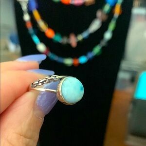 Sterling Silver Ring with Blue Stone